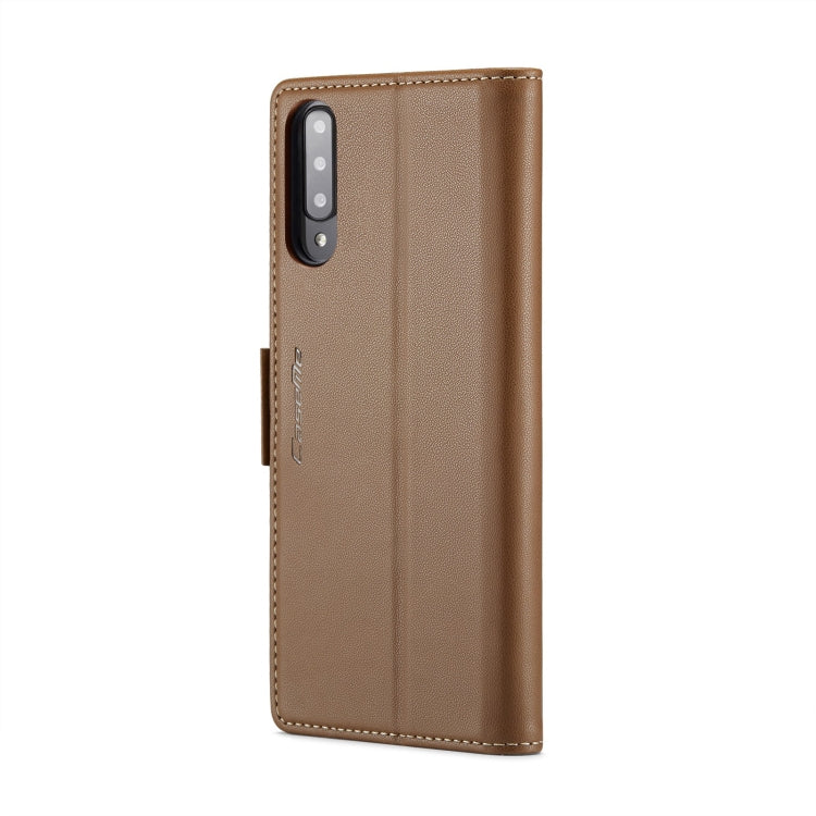 For Samsung Galaxy A70/A70s CaseMe 023 Butterfly Buckle Litchi Texture RFID Anti-theft Leather Phone Case(Brown) - Galaxy Phone Cases by CaseMe | Online Shopping UK | buy2fix