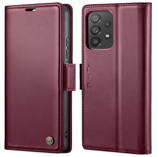 For Samsung Galaxy A72 CaseMe 023 Butterfly Buckle Litchi Texture RFID Anti-theft Leather Phone Case(Wine Red) - Galaxy Phone Cases by CaseMe | Online Shopping UK | buy2fix