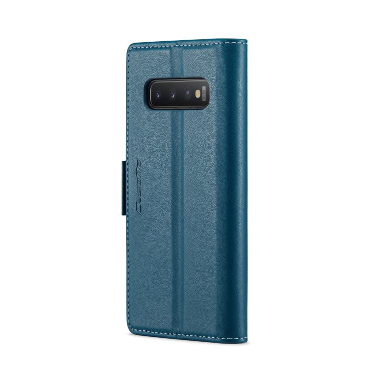 For Samsung Galaxy S10 CaseMe 023 Butterfly Buckle Litchi Texture RFID Anti-theft Leather Phone Case(Blue) - Galaxy Phone Cases by CaseMe | Online Shopping UK | buy2fix