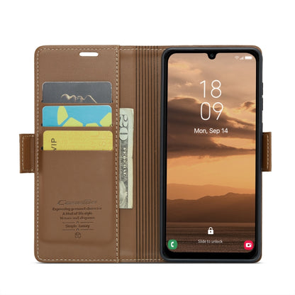 For Samsung Galaxy A25 5G CaseMe 023 Butterfly Buckle Litchi Texture RFID Anti-theft Leather Phone Case(Brown) - Galaxy Phone Cases by CaseMe | Online Shopping UK | buy2fix