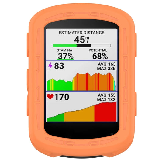 For Garmin Edge 840 / Edge 540 Stopwatch Armor Silicone Protective Case(Orange) - Watch Cases by buy2fix | Online Shopping UK | buy2fix