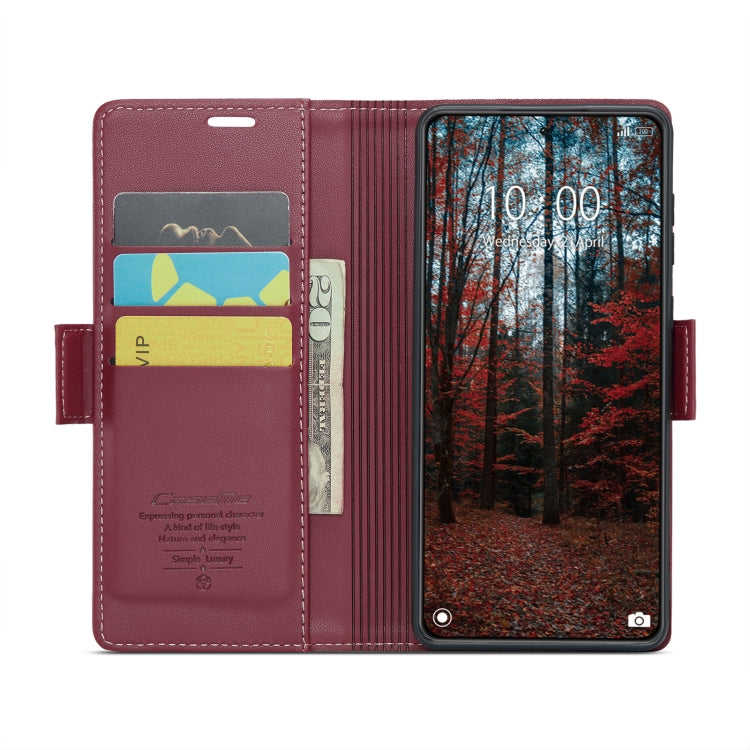 For Xiaomi 14 CaseMe 023 Butterfly Buckle Litchi Texture RFID Anti-theft Leather Phone Case(Wine Red) - 14 Cases by CaseMe | Online Shopping UK | buy2fix