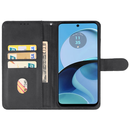 For Motorola Moto G14 Leather Phone Case(Black) - Motorola Cases by buy2fix | Online Shopping UK | buy2fix