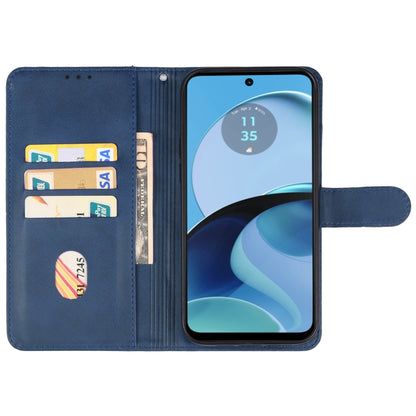 For Motorola Moto G14 Leather Phone Case(Blue) - Motorola Cases by buy2fix | Online Shopping UK | buy2fix