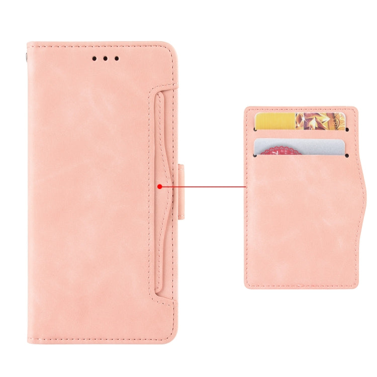For Motorola Moto G14 4G Skin Feel Calf Texture Card Slots Leather Phone Case(Pink) - Motorola Cases by buy2fix | Online Shopping UK | buy2fix