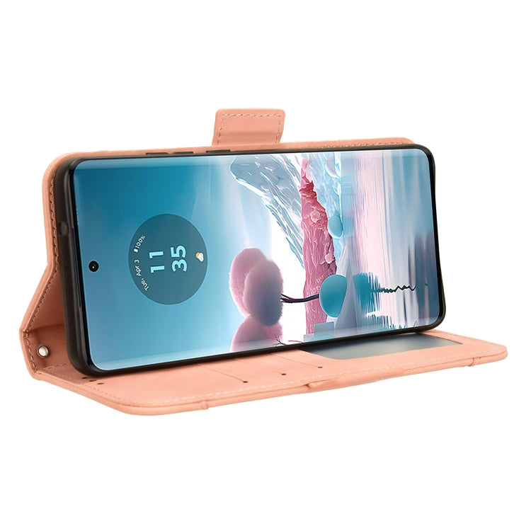 For Motorola Edge 40 Neo 5G Skin Feel Calf Texture Card Slots Leather Phone Case(Pink) - Motorola Cases by buy2fix | Online Shopping UK | buy2fix