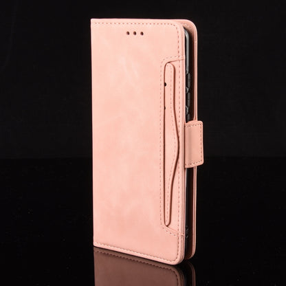 For Motorola Moto G34 5G Skin Feel Calf Texture Card Slots Leather Phone Case(Pink) - Motorola Cases by buy2fix | Online Shopping UK | buy2fix