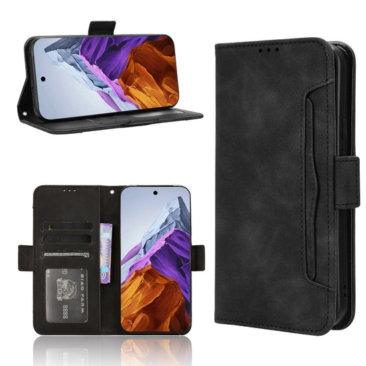 For Google Pixel 9 Skin Feel Calf Texture Card Slots Leather Phone Case(Black) - Google Cases by buy2fix | Online Shopping UK | buy2fix