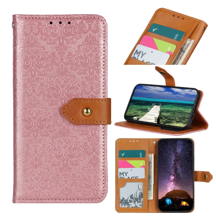 For Xiaomi Poco X6 Pro 5G/Redmi K70E European Floral Embossed Leather Phone Case(Pink) - K70E Cases by buy2fix | Online Shopping UK | buy2fix