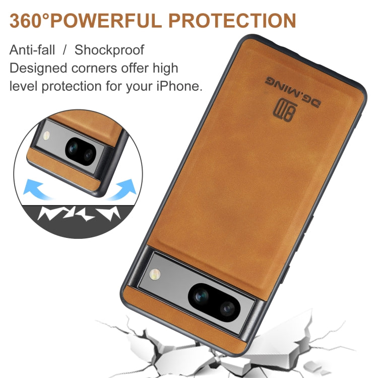 For Google Pixel 8A DG.MING M1 Series 3-Fold Multi Card Wallet + Magnetic Phone Case(Brown) - Google Cases by DG.MING | Online Shopping UK | buy2fix