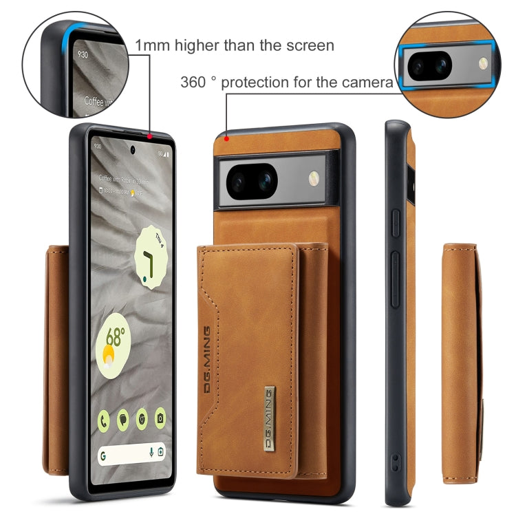 For Google Pixel 7A DG.MING M2 Series 3-Fold Multi Card Bag + Magnetic Phone Case(Brown) - Google Cases by DG.MING | Online Shopping UK | buy2fix