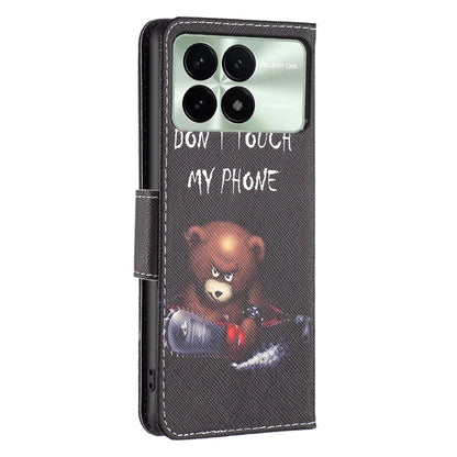 For Xiaomi Redmi K70 / K70 Pro Colored Drawing Pattern Leather Phone Case(Bear) - K70 Pro Cases by buy2fix | Online Shopping UK | buy2fix