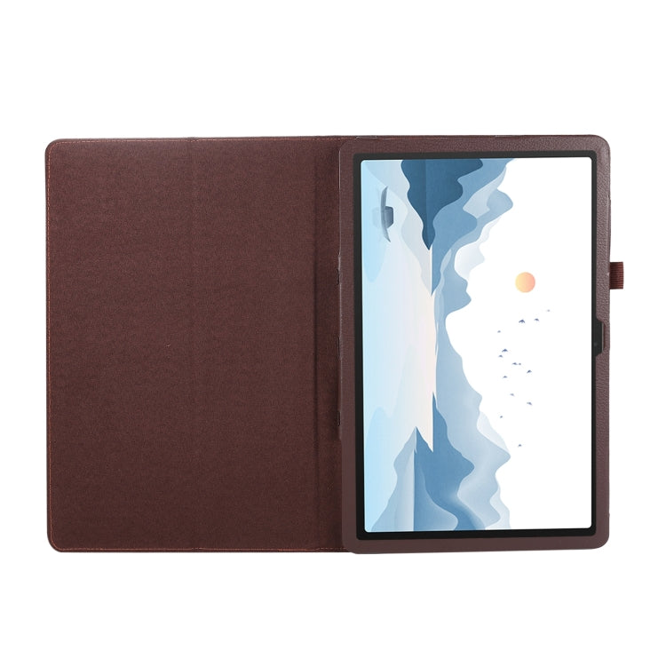 For Lenovo Xiaoxin Pad 11 2024 / M11 Litchi Texture Leather Tablet Case(Brown) - Lenovo by buy2fix | Online Shopping UK | buy2fix