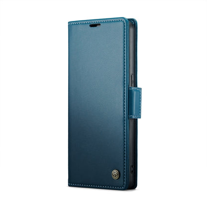 For OPPO Reno8 5G Global CaseMe 023 Butterfly Buckle Litchi Texture RFID Anti-theft Leather Phone Case(Blue) - OPPO Cases by CaseMe | Online Shopping UK | buy2fix