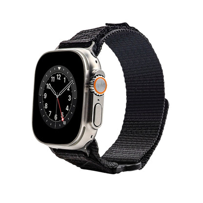 Nylon Two Section Watch Band For Apple Watch Ultra 49mm(Black) - Watch Bands by buy2fix | Online Shopping UK | buy2fix