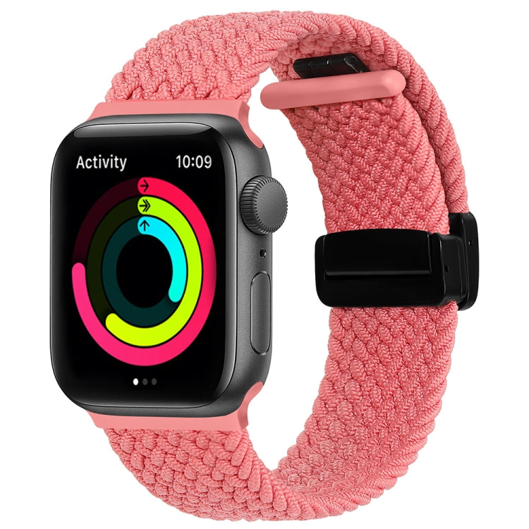 Magnetic Fold Clasp Woven Watch Band For Apple Watch 4 40mm(Pink) - Watch Bands by buy2fix | Online Shopping UK | buy2fix