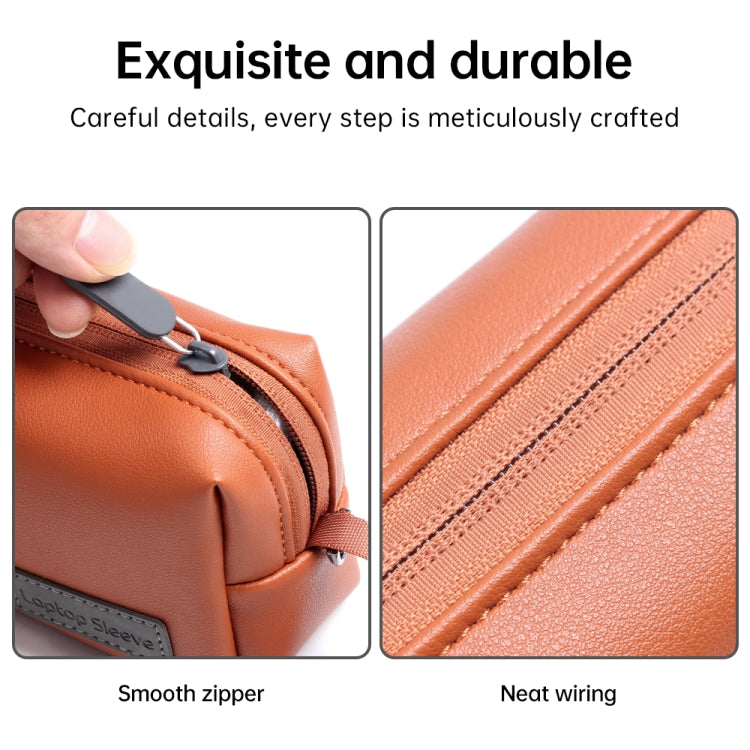 Waterproof PU Leather Laptop Accessory Bag(Dark Green) - Other by buy2fix | Online Shopping UK | buy2fix