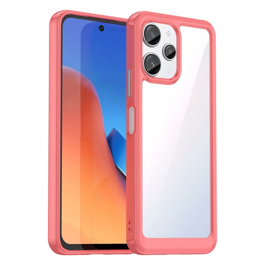 For Xiaomi Redmi 12 5G Colorful Series Acrylic Hybrid TPU Phone Case(Red) - Xiaomi Cases by buy2fix | Online Shopping UK | buy2fix