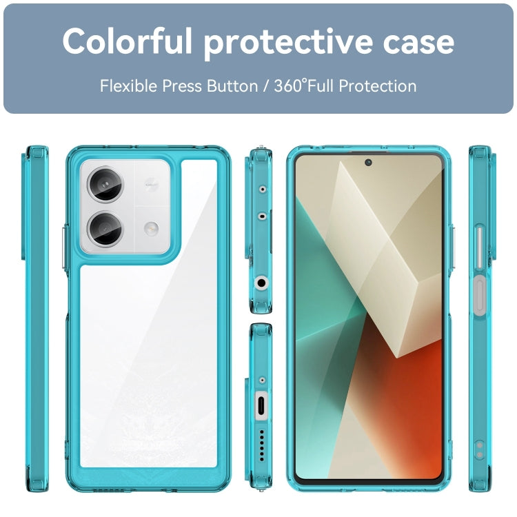 For Xiaomi Redmi Note 13 5G Colorful Series Acrylic Hybrid TPU Phone Case(Transparent Blue) - Note 13 Cases by buy2fix | Online Shopping UK | buy2fix