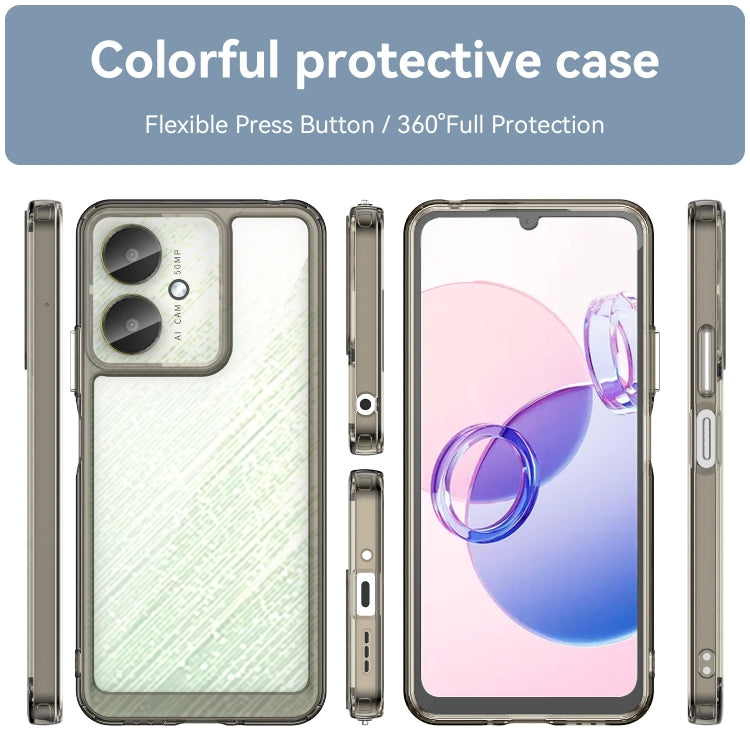 For Xiaomi Redmi 13C 5G Colorful Series Acrylic Hybrid TPU Phone Case(Transparent Grey) - 13C Cases by buy2fix | Online Shopping UK | buy2fix