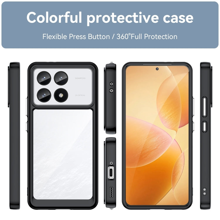 For Xiaomi Redmi K70 Colorful Series Acrylic Hybrid TPU Phone Case(Black) - K70 Cases by buy2fix | Online Shopping UK | buy2fix