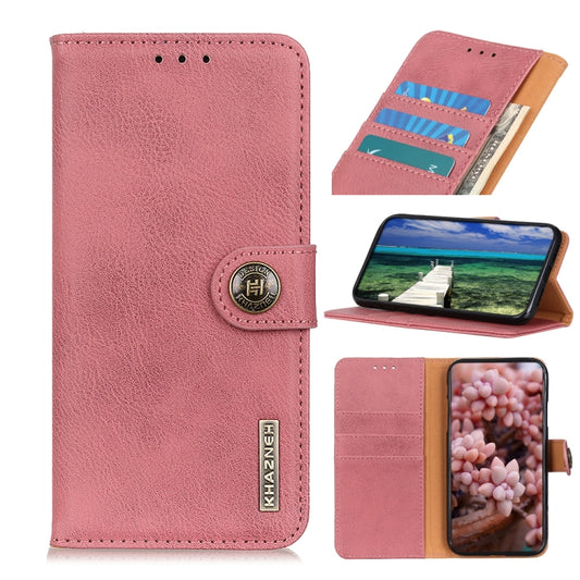 For OPPO A38 4G KHAZNEH Cowhide Texture Flip Leather Phone Case(Pink) - A38 Cases by buy2fix | Online Shopping UK | buy2fix