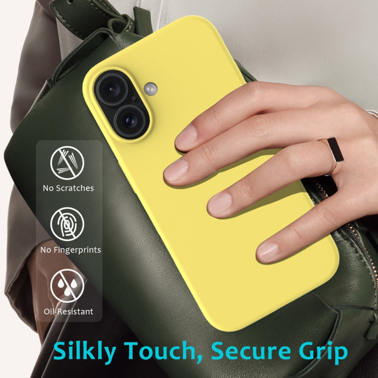 For iPhone 16 Solid Color Silicone Phone Case(Lemon Yellow) - More iPhone Cases by buy2fix | Online Shopping UK | buy2fix