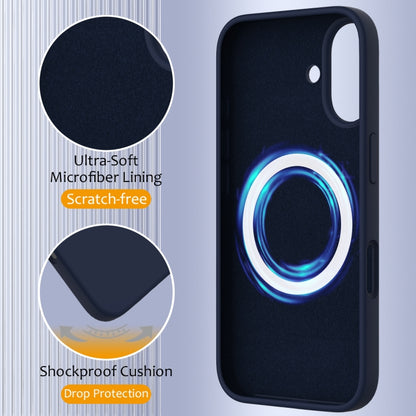 For iPhone 16 Plus Shockproof Silicone Magsafe Phone Case(Navy Blue) - iPhone 16 Plus Cases by buy2fix | Online Shopping UK | buy2fix