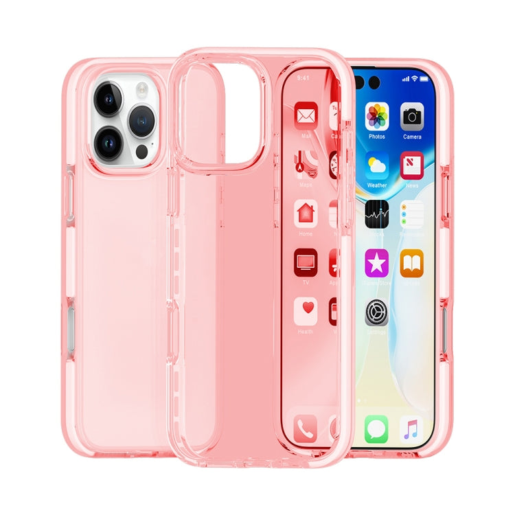 For iPhone 16 Pro Max Two-color Shockproof High Transparency TPU Phone Case(Pink) - iPhone 16 Pro Max Cases by buy2fix | Online Shopping UK | buy2fix