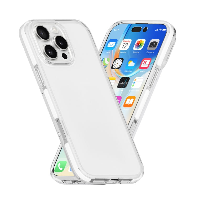 For iPhone 16 Pro Two-color Shockproof High Transparency TPU Phone Case(White) - iPhone 16 Pro Cases by buy2fix | Online Shopping UK | buy2fix