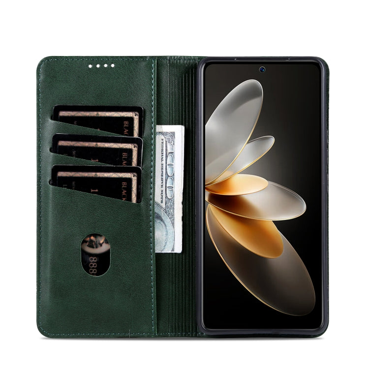 For Xiaomi Redmi K70/K70 Pro AZNS Magnetic Calf Texture Flip Leather Phone Case(Dark Green) - K70 Pro Cases by AZNS | Online Shopping UK | buy2fix