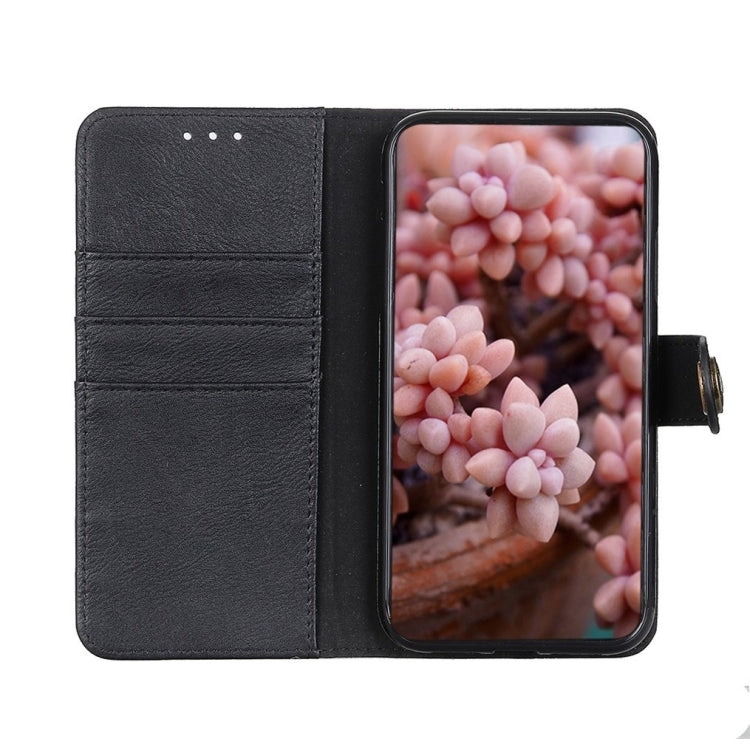 For iPhone 16 Pro Max KHAZNEH Cowhide Texture Horizontal Flip Leather Phone Case(Black) - iPhone 16 Pro Max Cases by buy2fix | Online Shopping UK | buy2fix