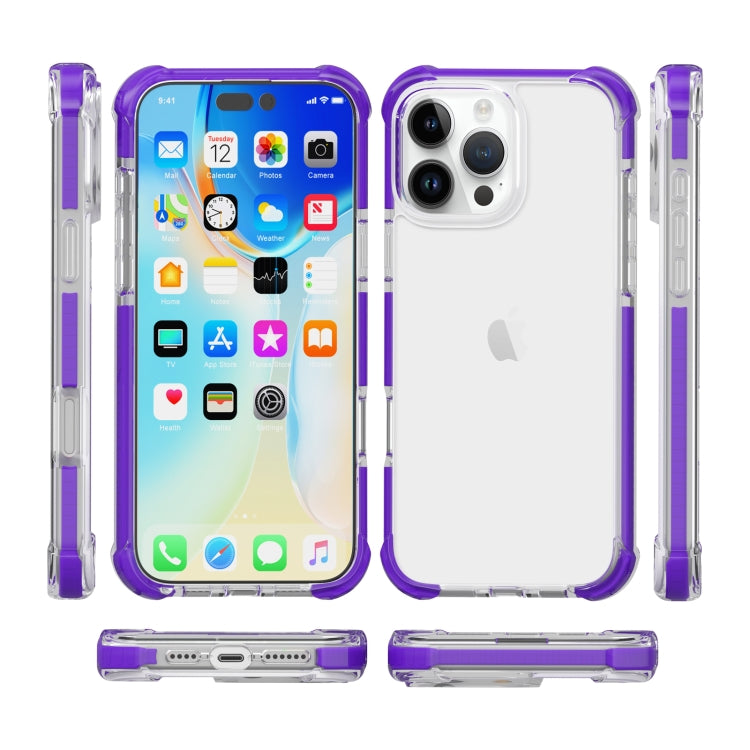 For iPhone 16 Pro Four-corner Shockproof TPU + Acrylic Phone Case(Purple) - iPhone 16 Pro Cases by buy2fix | Online Shopping UK | buy2fix