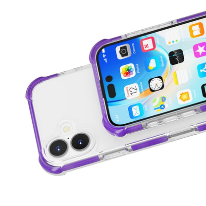 For iPhone 16 Four-corner Shockproof TPU + Acrylic Phone Case(Purple) - iPhone 16 Cases by buy2fix | Online Shopping UK | buy2fix