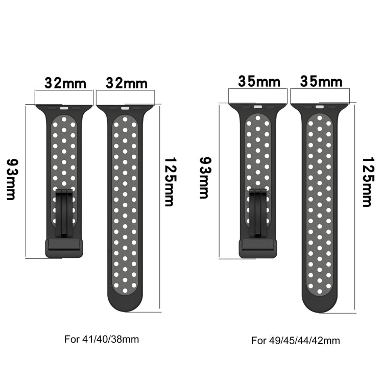 For Apple Watch SE 2022 40mm Magnetic Buckle Silicone Watch Band(White Black) - Watch Bands by buy2fix | Online Shopping UK | buy2fix