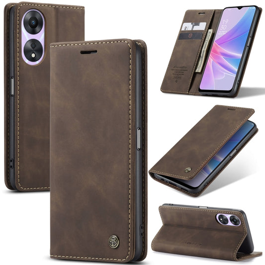 For OPPO A78 5G Global / A1X 5G CaseMe 013 Multifunctional Horizontal Flip Leather Phone Case(Coffee) - OPPO Cases by CaseMe | Online Shopping UK | buy2fix