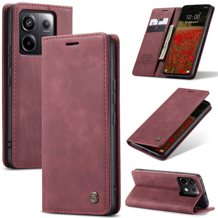 For Xiaomi Redmi Note 13 Pro 5G CaseMe 013 Multifunctional Horizontal Flip Leather Phone Case(Wine Red) - Xiaomi Cases by CaseMe | Online Shopping UK | buy2fix