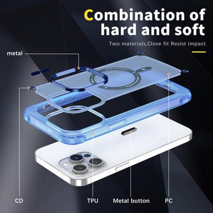 For iPhone 14 Pro Max Skin Feel TPU + PC MagSafe Magnetic Phone Case(Transparent Blue) - iPhone 14 Pro Max Cases by buy2fix | Online Shopping UK | buy2fix