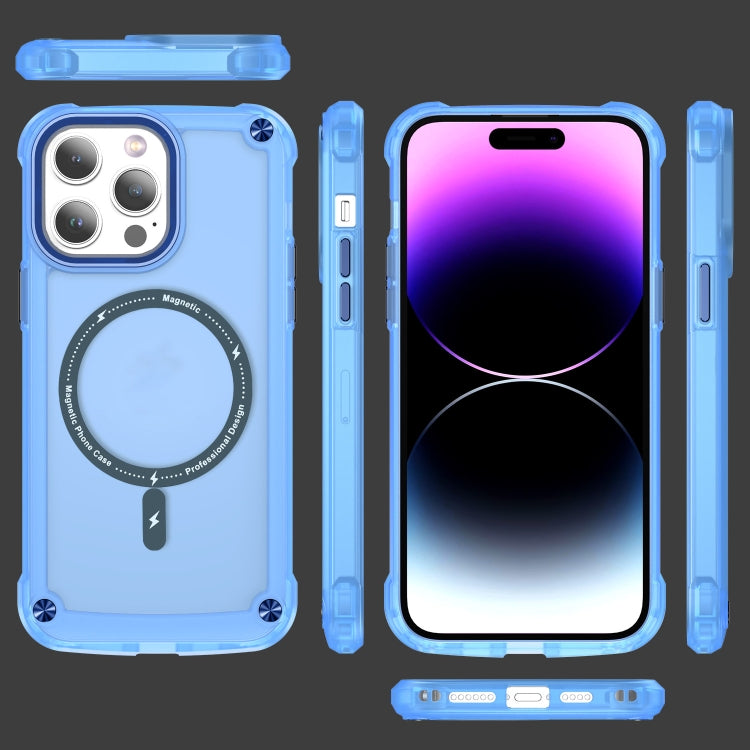 For iPhone 13 Pro Max Skin Feel TPU + PC MagSafe Magnetic Phone Case(Transparent Blue) - iPhone 13 Pro Max Cases by buy2fix | Online Shopping UK | buy2fix