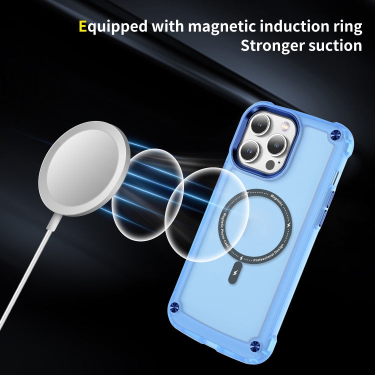 For iPhone 13 Pro Skin Feel TPU + PC MagSafe Magnetic Phone Case(Transparent Blue) - iPhone 13 Pro Cases by buy2fix | Online Shopping UK | buy2fix