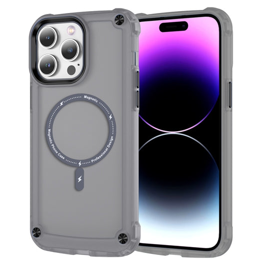 For iPhone 16 Pro Max Skin Feel TPU + PC MagSafe Magnetic Phone Case(Transparent Black) - iPhone 16 Pro Max Cases by buy2fix | Online Shopping UK | buy2fix