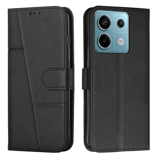 For Xiaomi Redmi Note 13 Pro 4G Global Stitching Calf Texture Buckle Leather Phone Case(Black) - Note 13 Pro Cases by buy2fix | Online Shopping UK | buy2fix