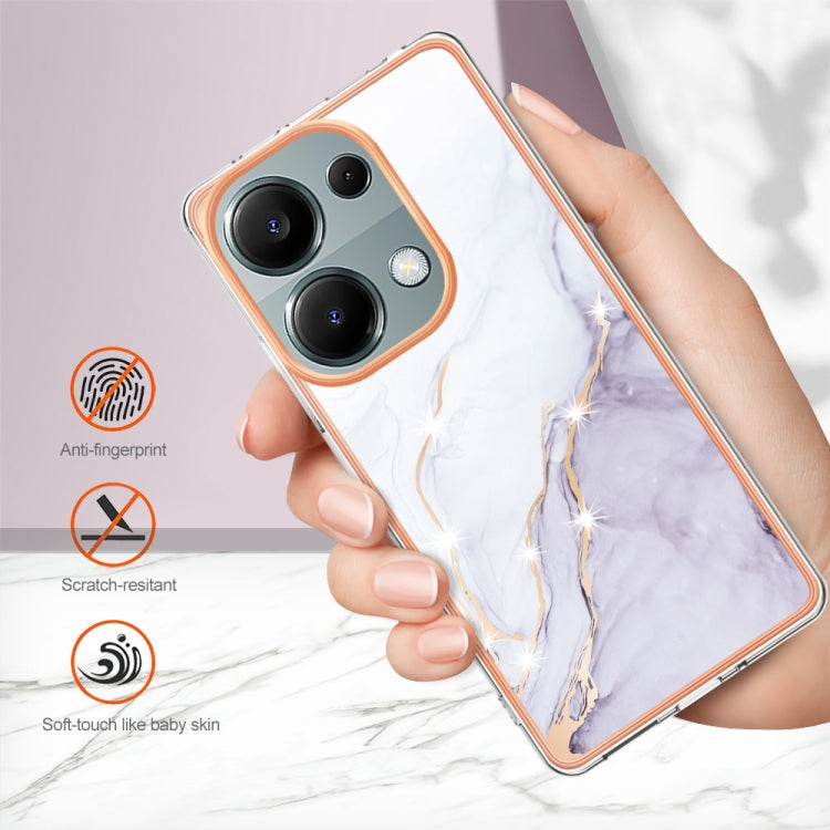For Xiaomi Poco M6 Pro 4G Electroplating Marble Dual-side IMD Phone Case(White 006) - Xiaomi Cases by buy2fix | Online Shopping UK | buy2fix