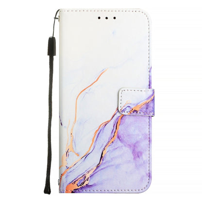 For iPhone 16 Pro Max PT003 Marble Pattern Flip Leather Phone Case(White Purple LS006) - iPhone 16 Pro Max Cases by buy2fix | Online Shopping UK | buy2fix