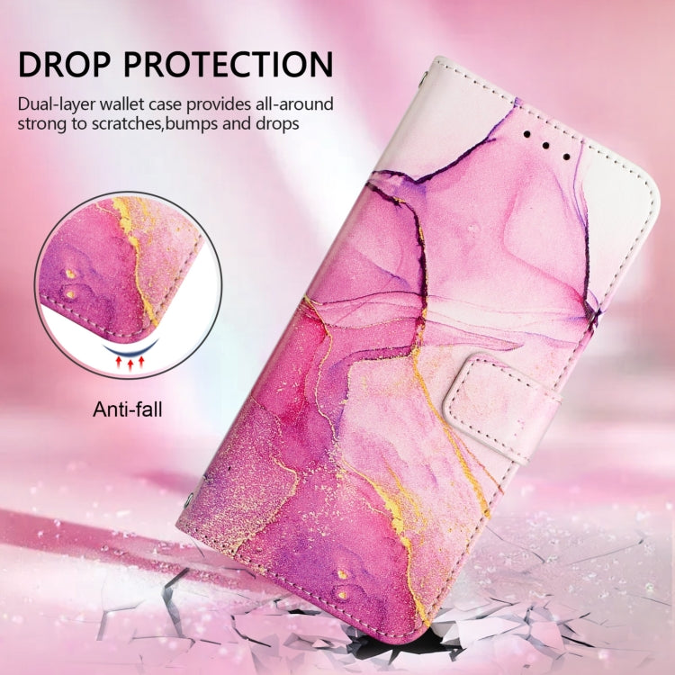 For iPhone 16 Pro Max PT003 Marble Pattern Flip Leather Phone Case(Pink Purple Gold LS001) - iPhone 16 Pro Max Cases by buy2fix | Online Shopping UK | buy2fix