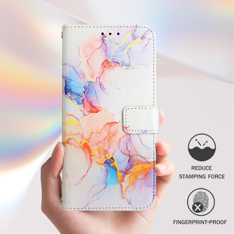 For iPhone 16 PT003 Marble Pattern Flip Leather Phone Case(Galaxy Marble White LS004) - iPhone 16 Cases by buy2fix | Online Shopping UK | buy2fix