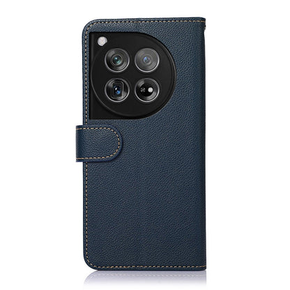 For OnePlus 12 KHAZNEH Litchi Texture Leather RFID Phone Case(Blue) - OnePlus Cases by buy2fix | Online Shopping UK | buy2fix