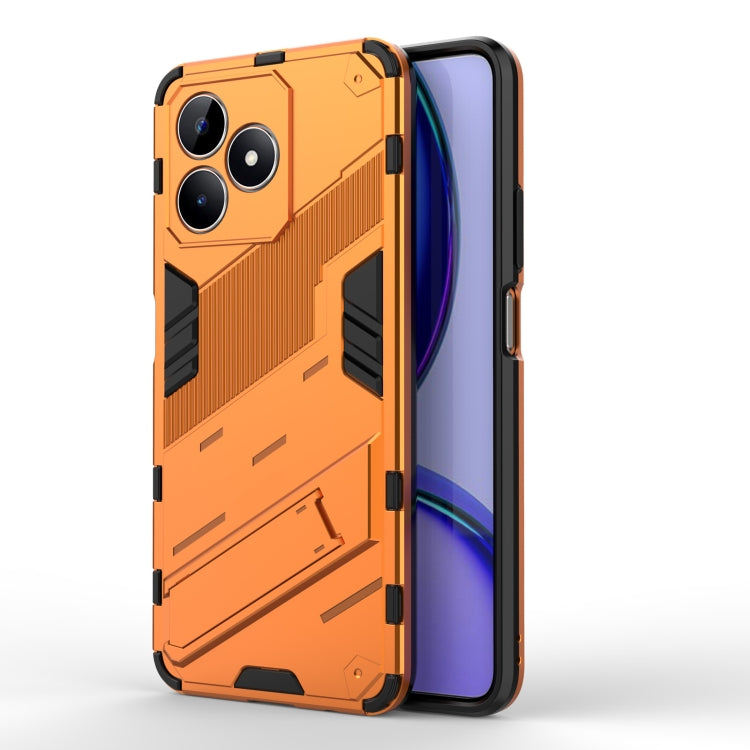 For Realme C53 4G Punk Armor 2 in 1 PC + TPU Phone Case with Holder(Orange) - Realme Cases by buy2fix | Online Shopping UK | buy2fix