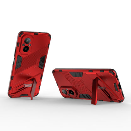 For Realme C67 4G Global Punk Armor 2 in 1 PC + TPU Phone Case with Holder(Red) - Realme Cases by buy2fix | Online Shopping UK | buy2fix