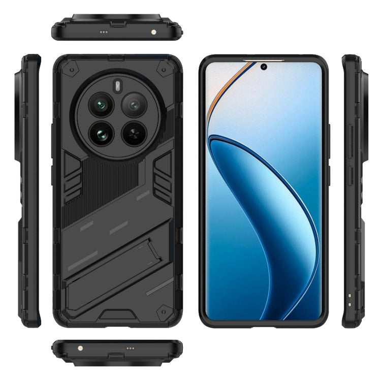 For Realme 12 Pro 5G Global Punk Armor 2 in 1 PC + TPU Phone Case with Holder(Black) - Realme Cases by buy2fix | Online Shopping UK | buy2fix